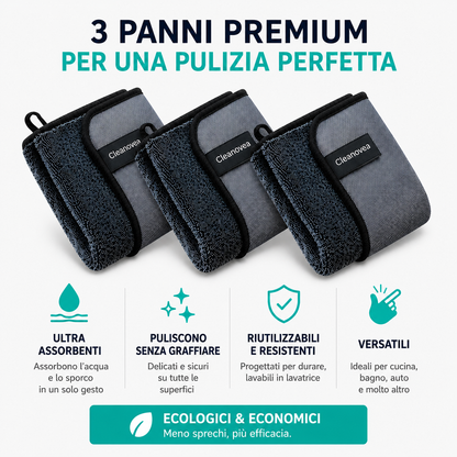 Cleanovea™ – Panno per asciugare senza lasciare aloni